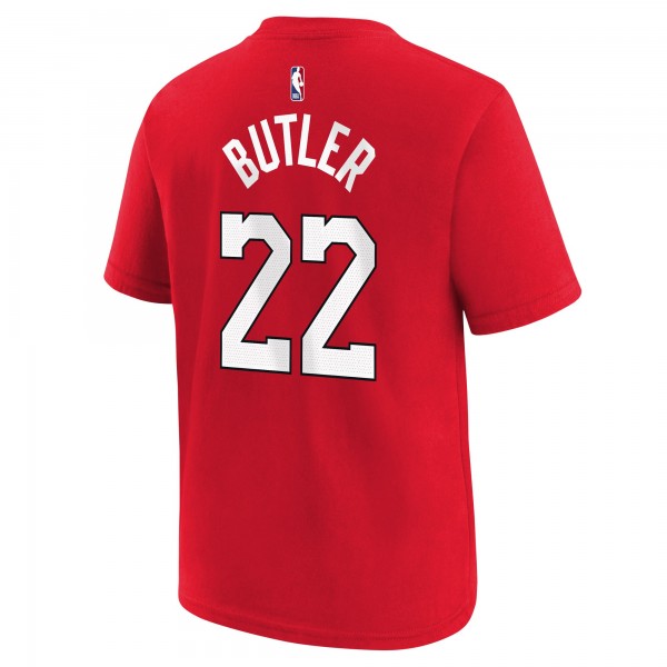 Подростковая Miami Heat Jimmy Butler Nike Red 2024/25 City Edition Name & Number T-Shirt