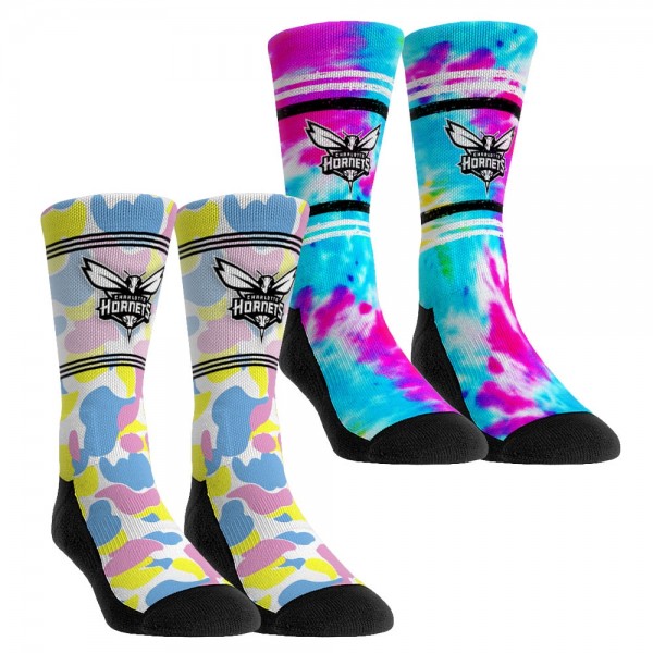 Две пары носков Youth Charlotte Hornets Rock Em Socks Easter Ink