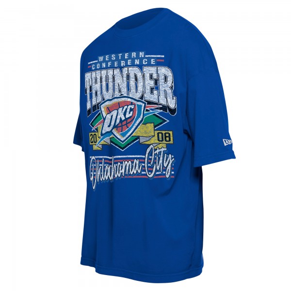 Футболка Oklahoma City Thunder New Era Blue Distressed Sport Classics