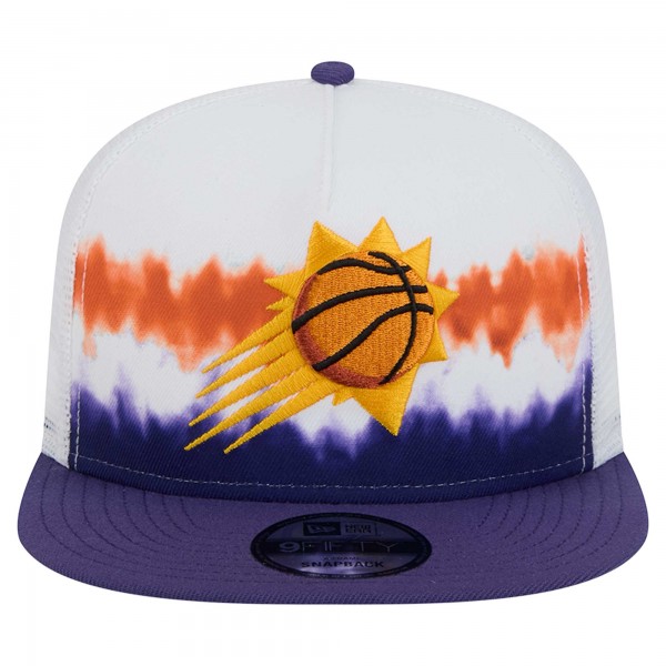 Бейсболка Phoenix Suns New Era White/Purple Dip-Dye 9FIFTY A-Frame Trucker