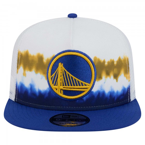 Бейсболка Golden State Warriors New Era Dip-Dye 9FIFTY A-Frame Trucker - White/Royal