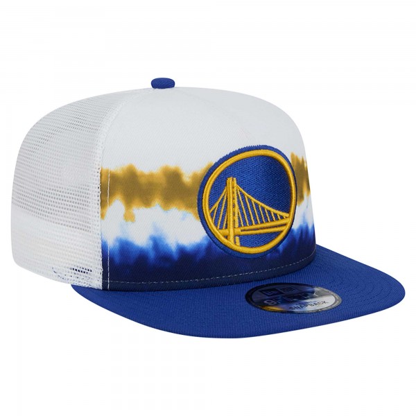 Бейсболка Golden State Warriors New Era Dip-Dye 9FIFTY A-Frame Trucker - White/Royal