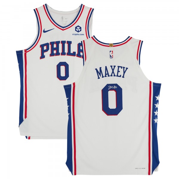 Tyrese Maxey Philadelphia 76ers Autographed Fanatics Authentic White Nike Association Edition Authentic Jersey