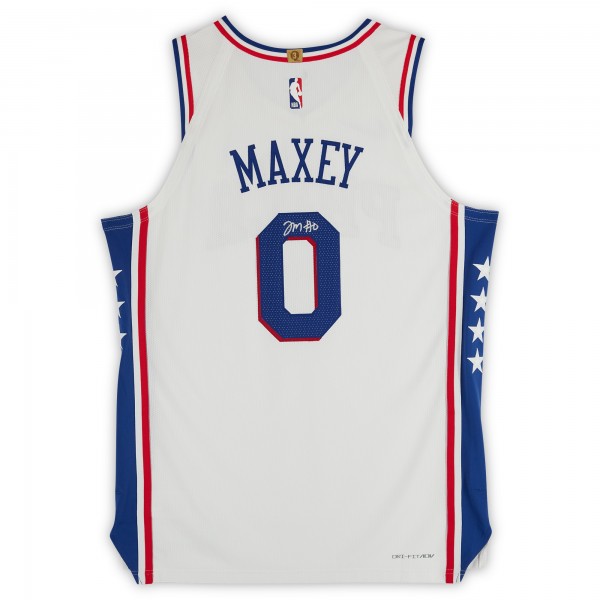 Tyrese Maxey Philadelphia 76ers Autographed Fanatics Authentic White Nike Association Edition Authentic Jersey