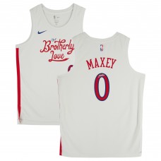 Tyrese Maxey Philadelphia 76ers Autographed Fanatics Authentic White Nike 2022-23 City Edition Swingman Jersey