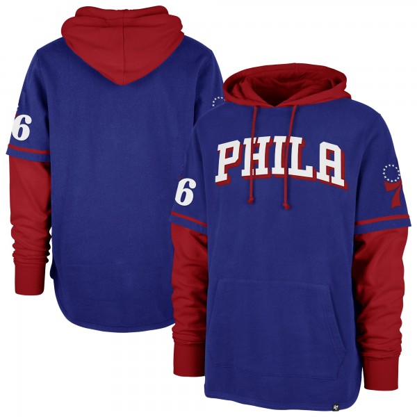 Philadelphia 76ers 47 Royal Trifecta Shortstop Pullover Hoodie