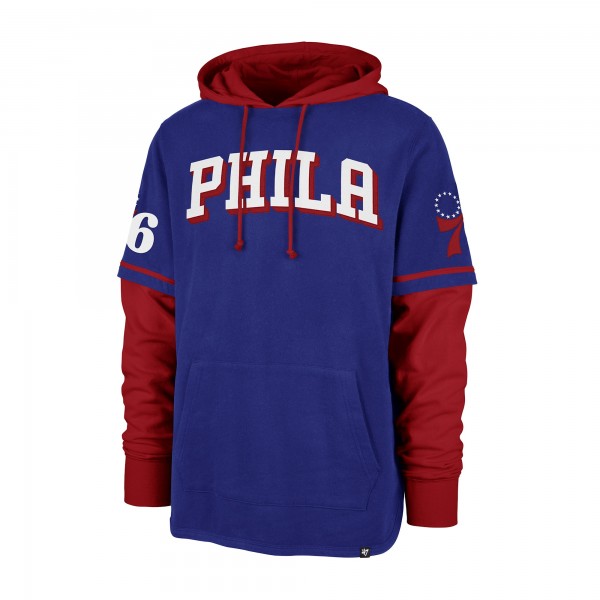 Philadelphia 76ers 47 Royal Trifecta Shortstop Pullover Hoodie