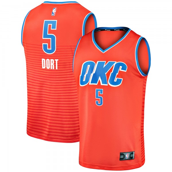 Игровая джерси Oklahoma City Thunder Luguentz Dort Fanatics Orange Fast Break Replica Player - Statement Edition