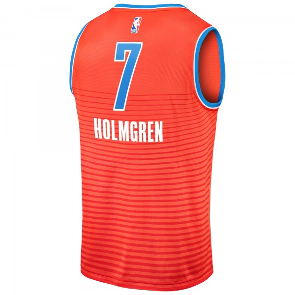 Игровая джерси Oklahoma City Thunder Chet Holmgren Fanatics Orange Fast Break Replica Player - Statement Edition