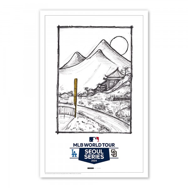 Los Angeles Dodgers vs. San Diego Padres 2024 MLB World Tour Seoul Series 11 x 17 Limited Edition Poster Print