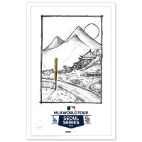 Los Angeles Dodgers vs. San Diego Padres 2024 MLB World Tour Seoul Series 24 x 36 Sketch Limited Edition Art Print