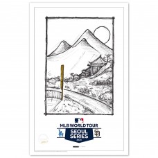 Los Angeles Dodgers vs. San Diego Padres 2024 MLB World Tour Seoul Series 24 x 36 Sketch Limited Edition Art Print