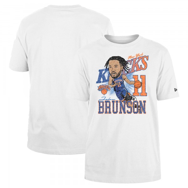 Футболка Jalen Brunson New York Knicks New Era Caricature Player - White