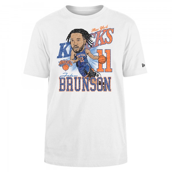 Футболка Jalen Brunson New York Knicks New Era Caricature Player - White