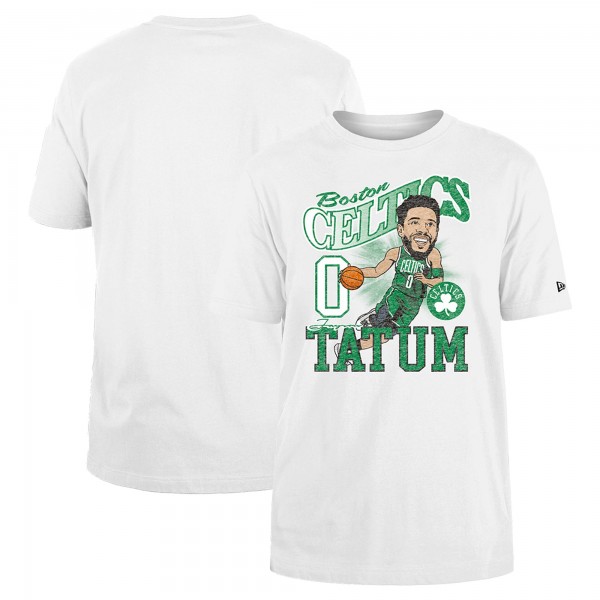 Футболка Jayson Tatum Boston Celtics New Era Caricature Player - White