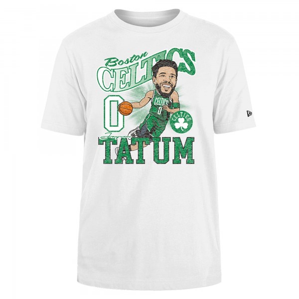 Футболка Jayson Tatum Boston Celtics New Era Caricature Player - White