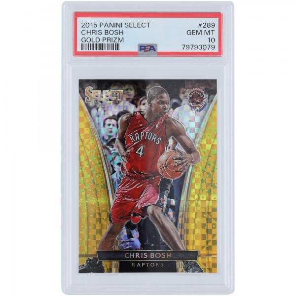 Chris Bosh Toronto Raptors 2015-16 Panini Select Gold Prizm #289 #5/10 PSA Authenticated 10 Card