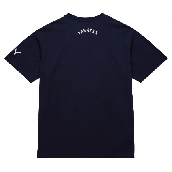 New York Yankees Babe Ruth Mitchell & Ness Navy Cooperstown Collection Heavyweight Premium Player Vintage Logo T-Shirt