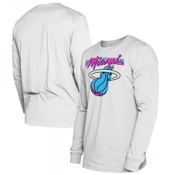 Футболка с длинным рукавом Miami Heat New Era White 2024/25 City Edition