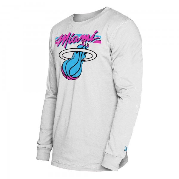 Футболка с длинным рукавом Miami Heat New Era White 2024/25 City Edition