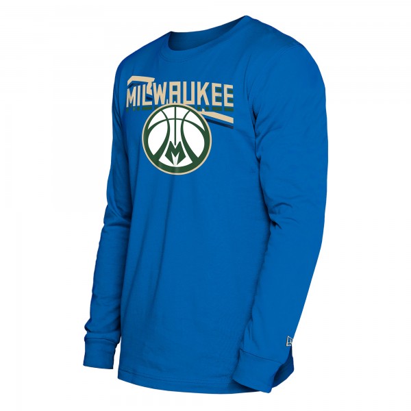 Футболка с длинным рукавом Milwaukee Bucks New Era 2024/25 City Edition - Royal