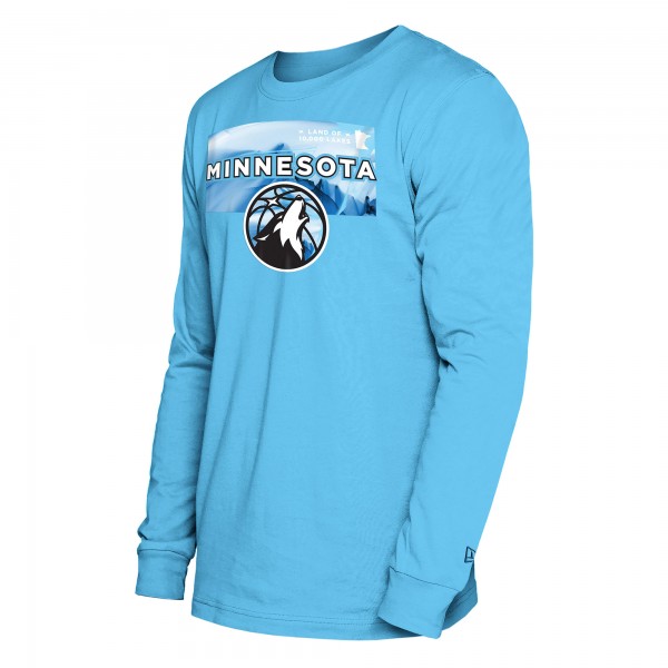 Футболка с длинным рукавом Minnesota Timberwolves New Era 2024/25 City Edition - Blue
