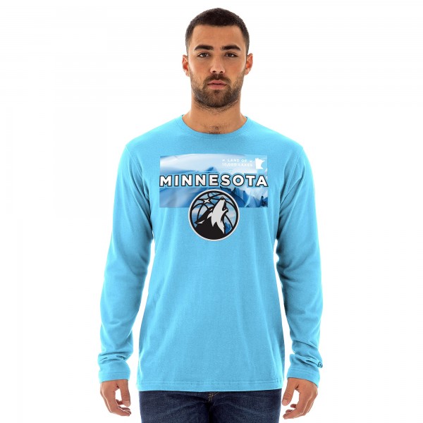 Футболка с длинным рукавом Minnesota Timberwolves New Era 2024/25 City Edition - Blue