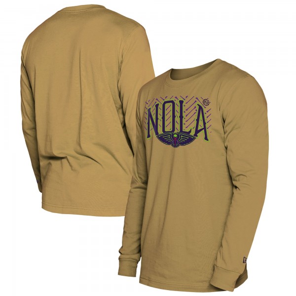 Футболка с длинным рукавом New Orleans Pelicans New Era 2024/25 City Edition - Tan