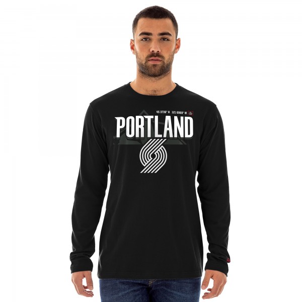 Футболка с длинным рукавом Portland Trail Blazers New Era 2024/25 City Edition - Black