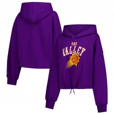WoPhoenix Suns New Era Purple 2024/25 City Edition Cropped Pullover Hoodie