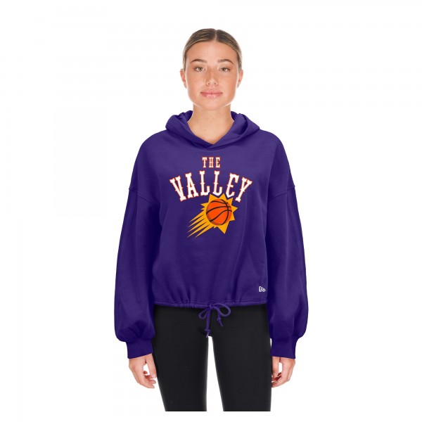 WoPhoenix Suns New Era Purple 2024/25 City Edition Cropped Pullover Hoodie