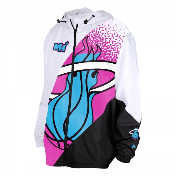 Ветровка на молнии Miami Heat New Era White 2024/25 City Edition