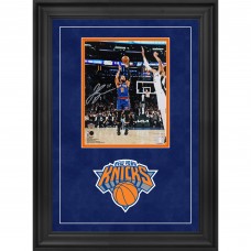 Jalen Brunson New York Knicks Autographed Fanatics Authentic Deluxe Framed 8 x 10 Shooting vs. Victor Wembanyama Photograph