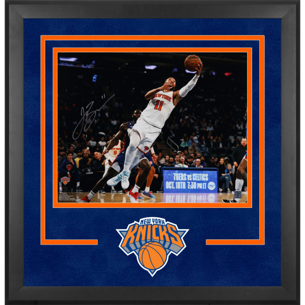 Фото с автографом Jalen Brunson New York Knicks Fanatics Authentic Deluxe Framed 16 x 20 Layup in White