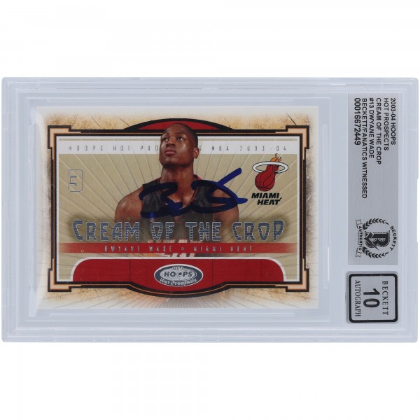 Dwyane Wade Miami Heat Autographed 2003-04 Fleer Hoops Hot Prospects Cream of the Crop #13 Beckett Fanatics Witnessed Authenticated 10 Rookie Card
