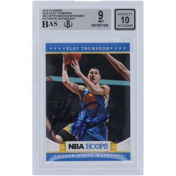 Klay Thompson Golden State Warriors Autographed 2012-13 Panini Hoops #232 Beckett Fanatics Witnessed Authenticated 9/10 Rookie Card