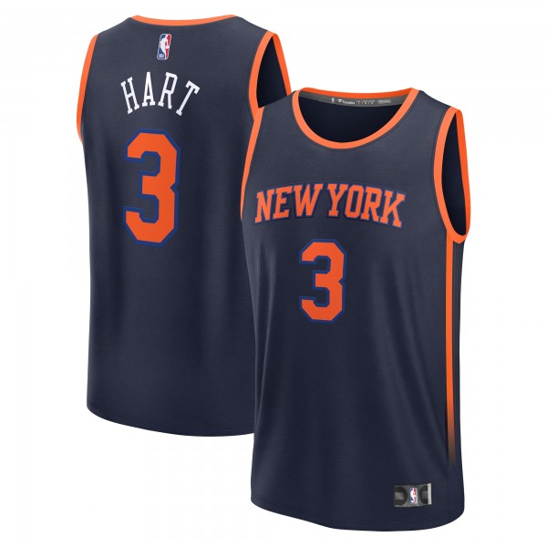 Игровая джерси Josh Hart New York Knicks Fanatics Fast Break Replica Player - Statement Edition - Navy