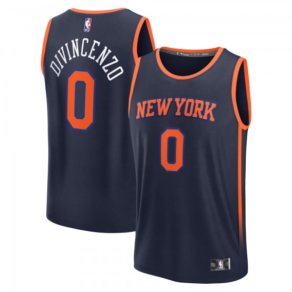Игровая джерси Donte DiVincenzo New York Knicks Fanatics Fast Break Replica Player - Statement Edition - Navy