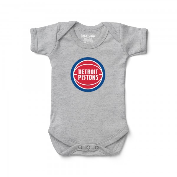 Newborn & Малышам Detroit Pistons Chad & Jake Heather Gray Primary Logo Bodysuit