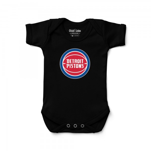 Newborn & Малышам Detroit Pistons Chad & Jake Black Primary Logo Bodysuit