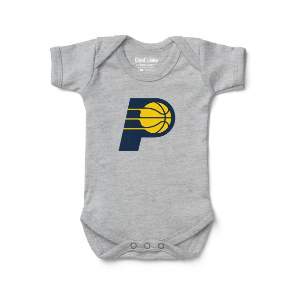 Newborn & Малышам Indiana Pacers Chad & Jake Heather Gray Primary Logo Bodysuit