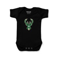 Newborn & Малышам Milwaukee Bucks Chad & Jake Black Primary Logo Bodysuit