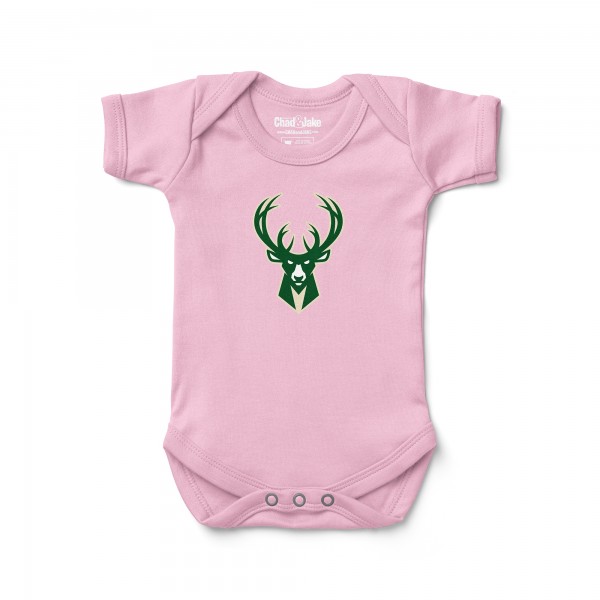 Newborn & Малышам Milwaukee Bucks Chad & Jake Pink Primary Logo Bodysuit
