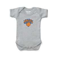 для малыша New York Knicks Chad & Jake Heather Gray Primary Logo Bodysuit