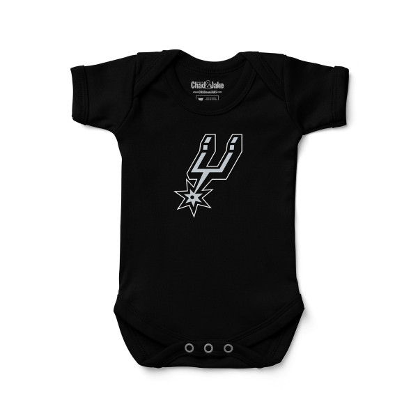 Детская San Antonio Spurs Chad & Jake Black Primary Logo Bodysuit