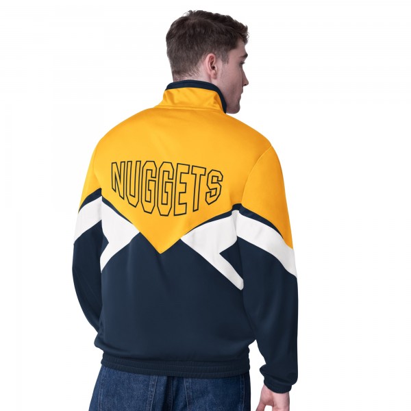 Denver Nuggets Starter Gold/Navy Rush Applique Full-Zip Track Jacket
