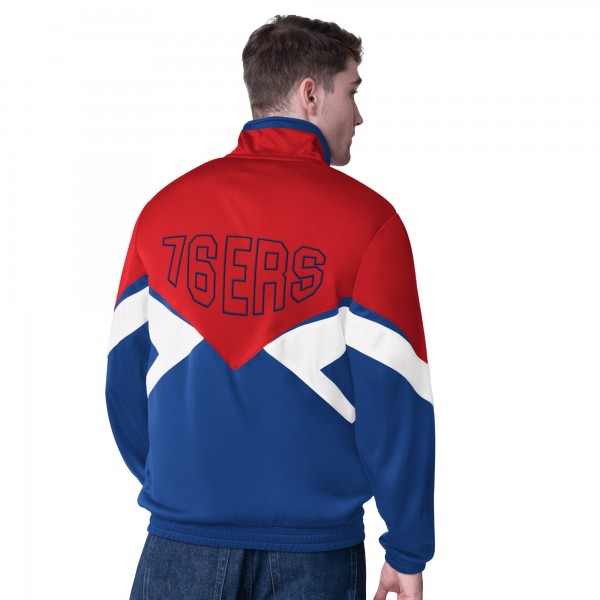 Philadelphia 76ers Starter Red/Royal Rush Applique Full-Zip Track Jacket
