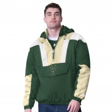 Куртка на короткой молнии Milwaukee Bucks Starter Charger- Hunter Green/Cream