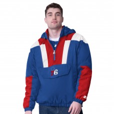 Philadelphia 76ers Starter Royal/Red Charger Half-Zip Pullover Jacket