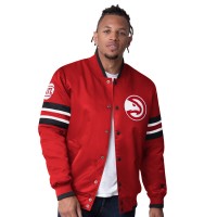 Куртка на кнопках Atlanta Hawks Starter Red Scout Varsity Satin